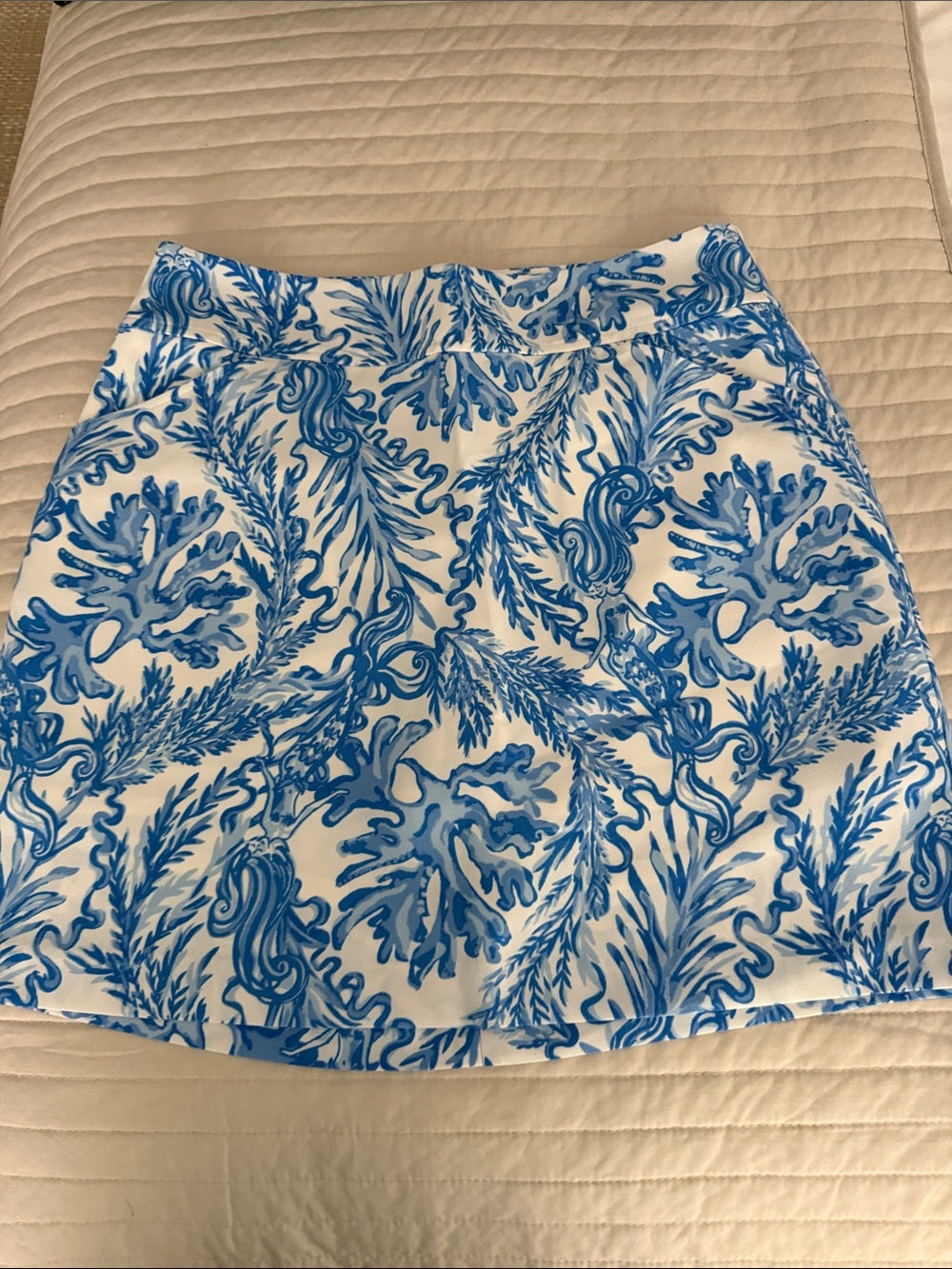 Lilly Pulitzer Blue & White Coral-Print Mini Skirt